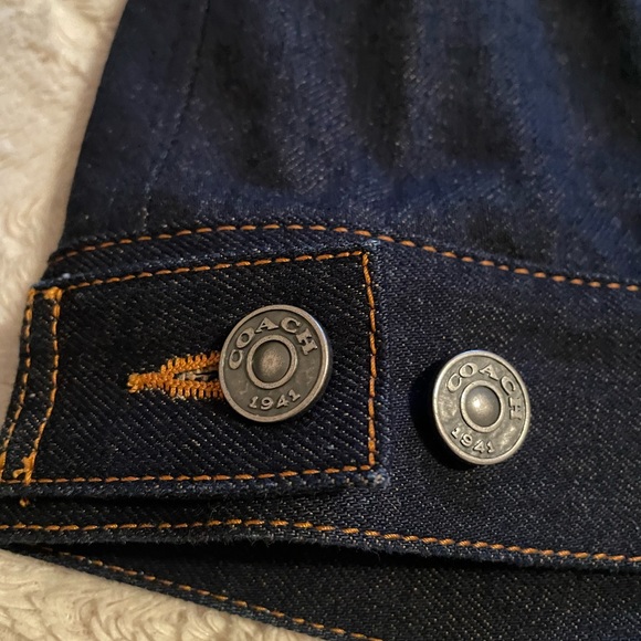 Coach Denim Shearling Embellished Jacket, NWOT. Size 6. - Picture 12 of 14